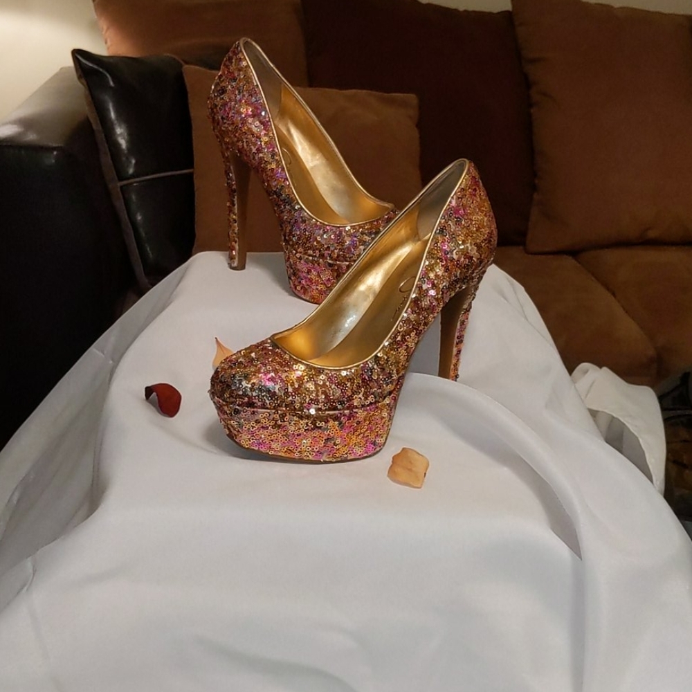 Jessica Simpson platform multi color